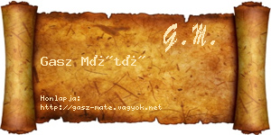 Gasz Máté névjegykártya