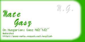 mate gasz business card